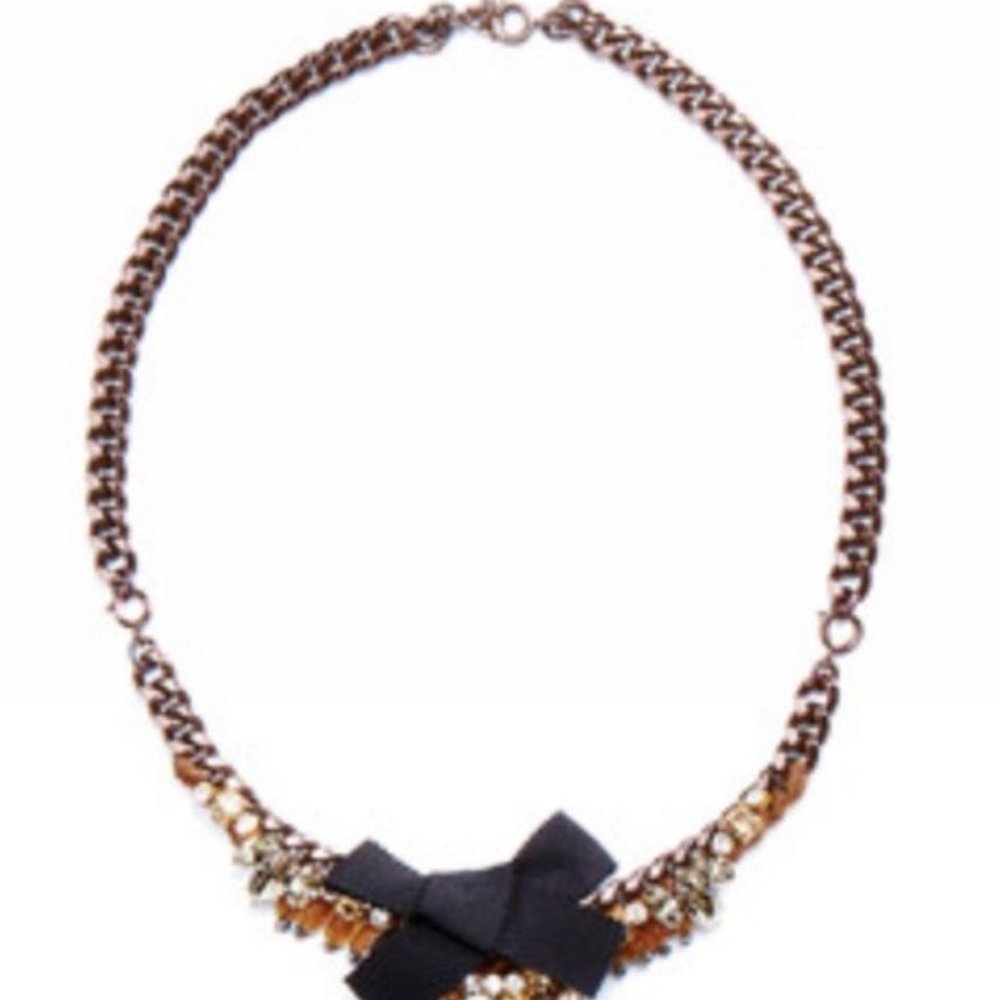 CAbi Bronze Bow Necklace NIB